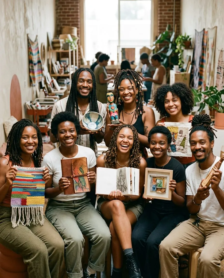 Story Makers crafting together at a shared table
